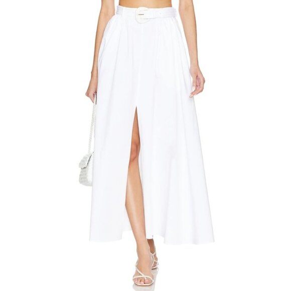 NWT Saloni Judi Cotton Stretch Maxi Skirt in White Size US 6/UK 10 Style 2283 - Picture 1 of 11